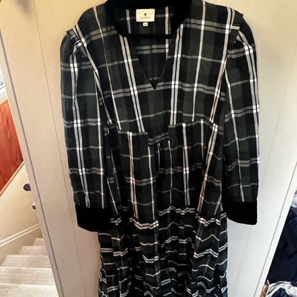 xxxl Tuckernuck green plaid midi dress - Picture 7 of 9